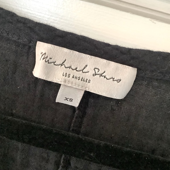 NWOT Michael Stars Draya V-Neck Frayed Edge Gauze Top Short Sleeve Black XS - Picture 6 of 14